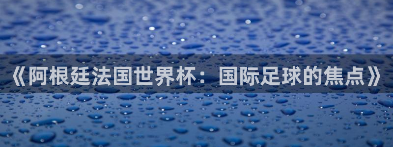 看世界杯：《阿根廷法国世界杯：国际足球的焦点》